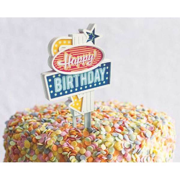 Flashing Happy Birthday Cake Topper