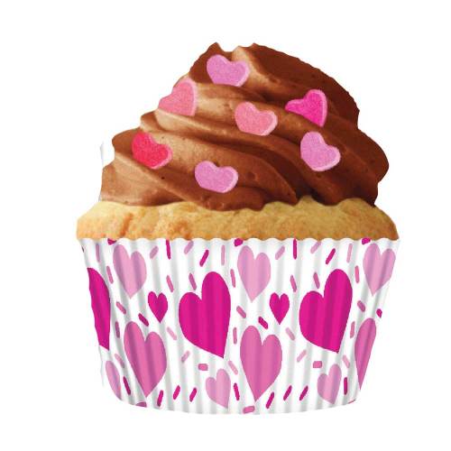 Hearts & Sprinkles Cupcake Liners