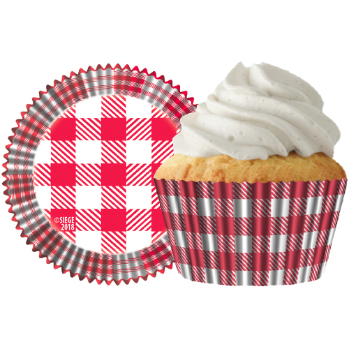 Red & White Plaid Cupcake Liners