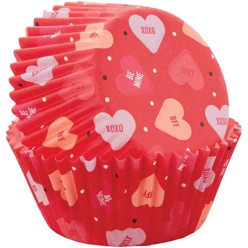 LTD QTY!  Candy Hearts Baking Cups