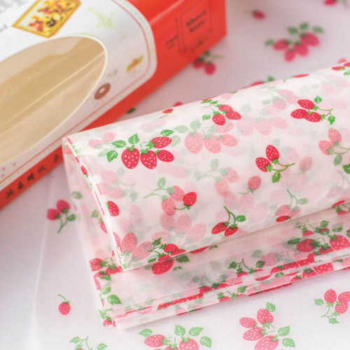 Strawberry Waxed Paper Sheets