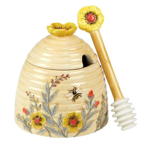 SALE!  Bee & Flower Honey Pot