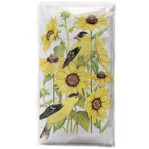LTD QTY!  Sunflower Finch Flour Sack Towel