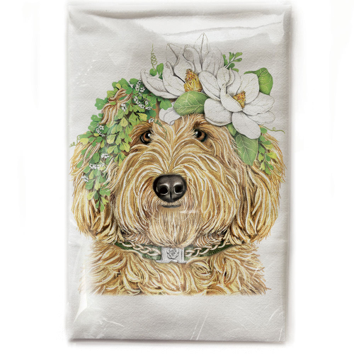 Flower Crown Doodle Flour Sack Towel