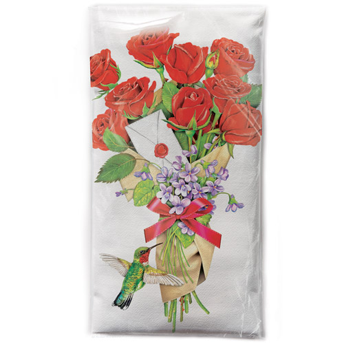 SO!  Rose Bouquet Flour Sack Towel