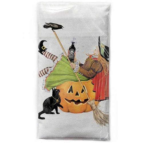 Witch with Potion Flour Sack Towel