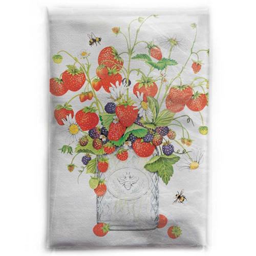 Berries in Bee Tin Flour Sack Towel