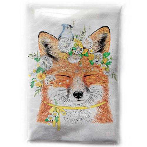 Fox with Bird Friend Flour Sack Towel