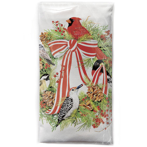 Bird Wreath Flour Sack Towel