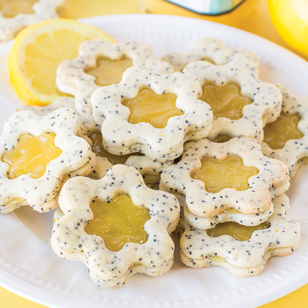 Lemon Poppy Seed Linzer Cookies