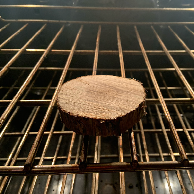 Log wafer in oven