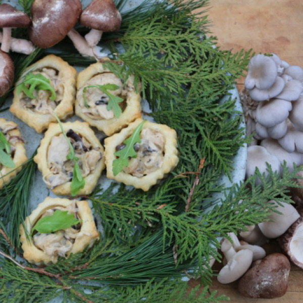 Caramelized Onion, Mushroom and Gorgonzola Tarts