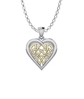 Golden Celtic Heart Pendant
