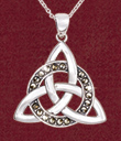Encircled Sterling Silver Celtic Trinity Knot Jewelry - Encircled Trinity Knot Pendant