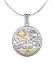 Sun and Moon Celtic Pendant Gold Accented Sun and Sterling Silver Moon Gaelsong