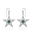 Gemstone Celtic Star Earrings  view 2
