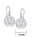 Celtic Single Spiral Silver Earrings view 3