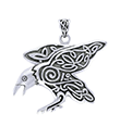 Sterling Silver Mythical Raven Pendant view 2