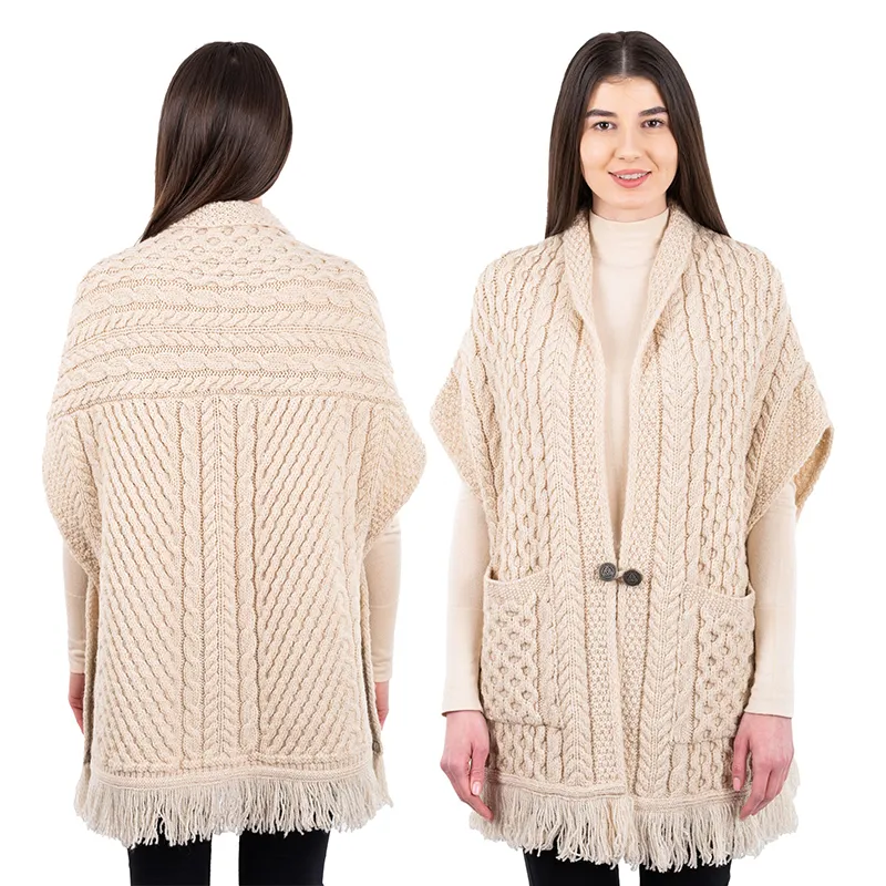 A10034 PARSNIP Colour Fringed Pocket Shawl Studio Gaelsong