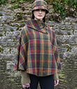 Irish Plaid Designed Tweed Poncho for Ladies