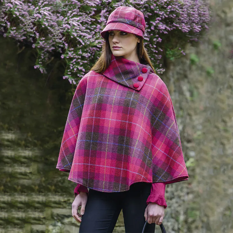 Pink Tweed Poncho view 2