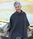 Aran Supersoft Merino Poncho with Cowl Neck view 2