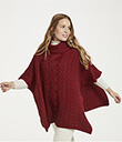 Aran Supersoft Merino Poncho with Cowl Neck view 1