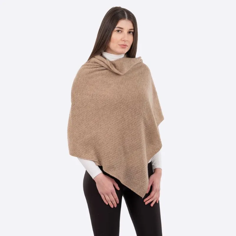 A10113 Women's Lightweight Lambswool Irish Shawl Brown Gaelsong