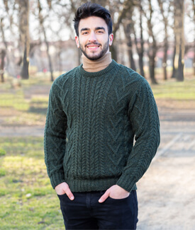 Men's Aran Crew-Neck Sweater