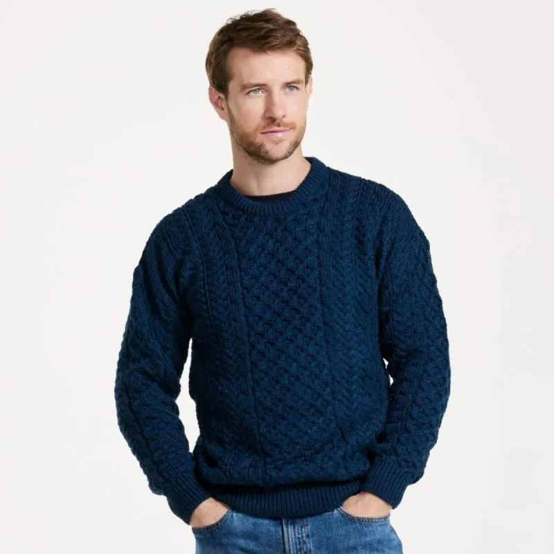 A20182 TEAL BLUE Colour Colour Heavyweight Traditional Irish Fisherman Sweater Lifestyle Gaelsong 
