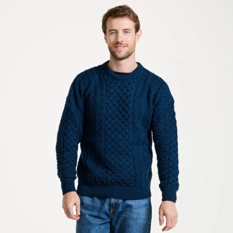 A20182 TEAL BLUE Colour Colour Heavyweight Traditional Irish Fisherman Sweater Gaelsong 