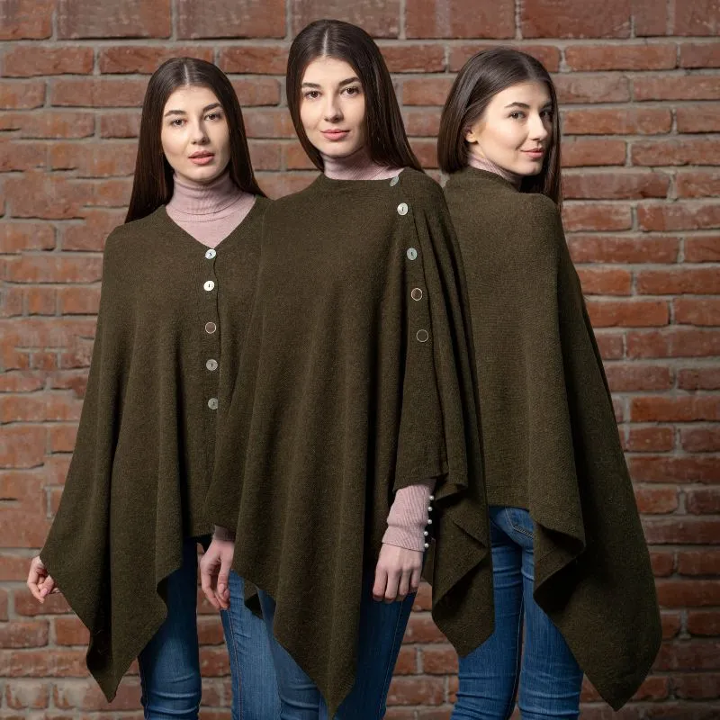 A20216 ARMY GREEN Colour Lambswool Shawl Lifestyle Different Styling Gaelsong 