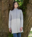 Ladies Herringbone Wool Coat Grey 2 Gaelsong
