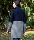 Ladies Herringbone Wool Coat Navy 3 Gaelsong