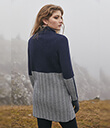 Ladies Herringbone Wool Coat Navy 6 Gaelsong