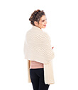 Classic Cable Wool Wrap White Merino Wool 5 Gaelsong