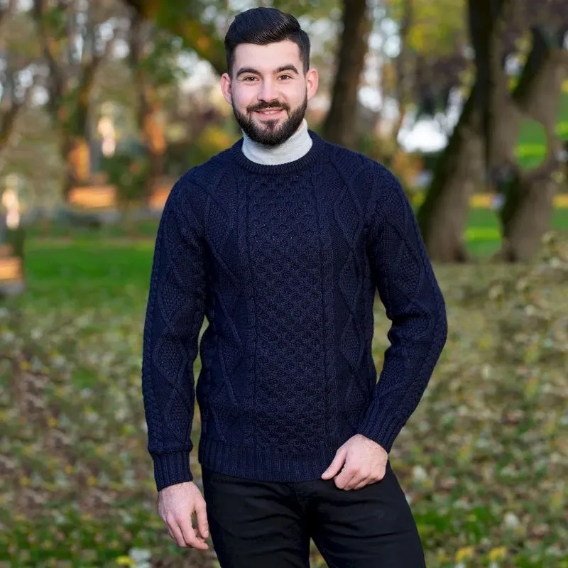 A20225 NAVY Colour Men's Heritage Crew Neck Irish Sweater Lifestyle Gaelsong