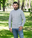 Celtic Cable Mens Sweater Gray 1 Gaelsong