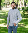Celtic Cable Mens Sweater Gray 2 Gaelsong
