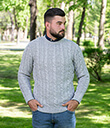 Celtic Cable Mens Sweater Gray 3 Gaelsong