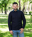 Celtic Cable Mens Sweater Navy Blue 3 Gaelsong