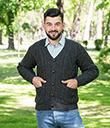 Mens Merino Wool Cardigan Charcoal 1 Gaelsong