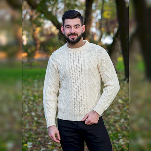 Men's Irish Aran Sweater | Celtic Knitwear | Gaelsong