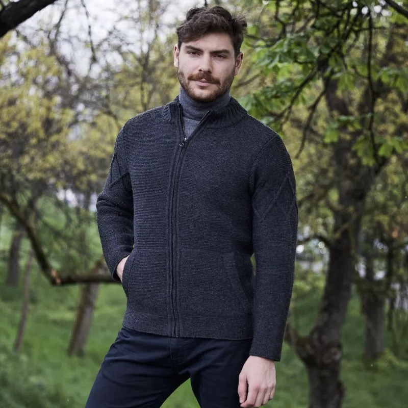 A20228 CHARCOAL Colour Celtic Cable Men's Sweater Gaelsong