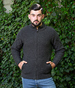 Celtic Cable Zip Cardigan Charcoal 1 Gaelsong