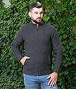 Celtic Cable Zip Cardigan Charcoal 2 Gaelsong