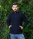 Celtic Cable Zip Cardigan Navy Blue 1 Gaelsong