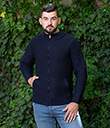 Celtic Cable Zip Cardigan Navy Blue 2 Gaelsong