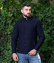 Celtic Cable Zip Cardigan Navy Blue 3 Gaelsong