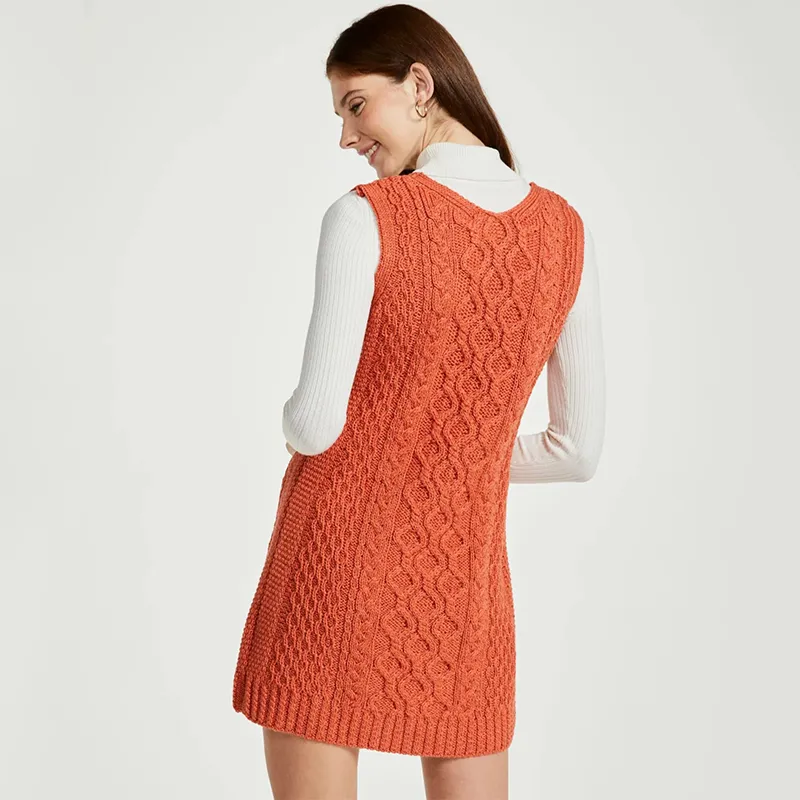 A20234 Vintage Cable Knotwork Dress Back Side View Gaelsong